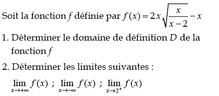 exercice Calculs de limites (image1)