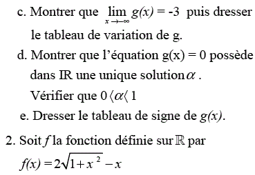 exercice Etude d'une fonction (image2)