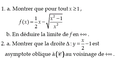 exercice Asymptotes à une courbe (image2)