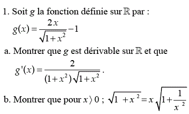 exercice Etude d'une fonction (image1)