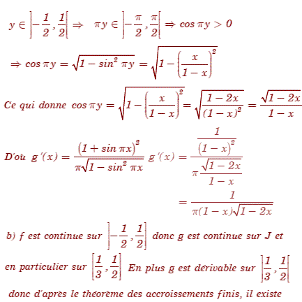 solution Fonction réciproque et accroissements finis (image3)