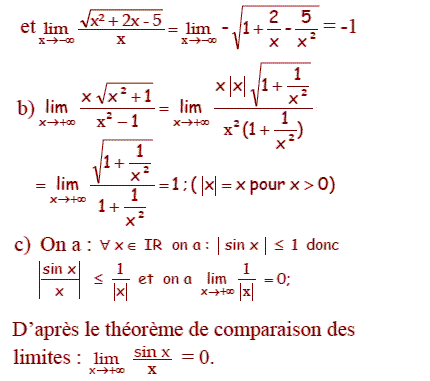 solution Calculs de limites (image5)