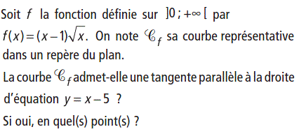 exercice Tangente parallèle à une droite donnée (image1)