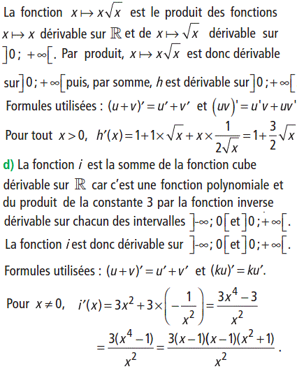 solution Calculs de Dérivées (image2)