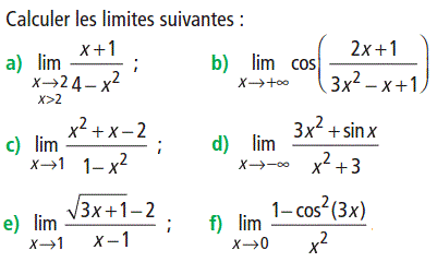 exercice Calculs de limites (image1)