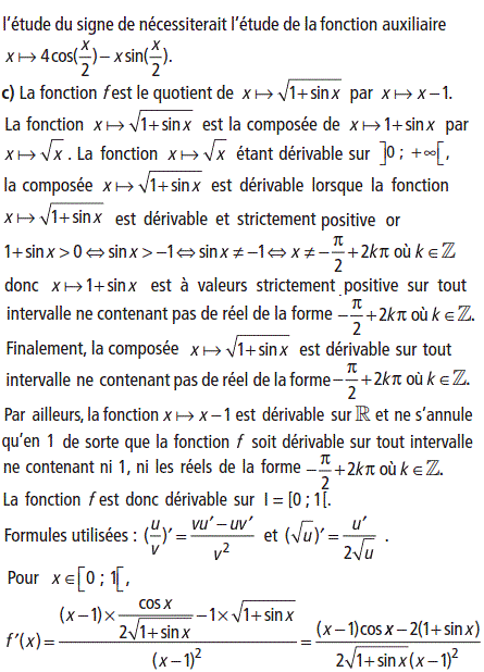 solution Dérivabilité sur un intervalle (image2)