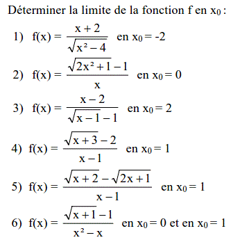 exercice Calculs de limites (image1)