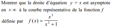 exercice Asymptote oblique à une courbe (image1)