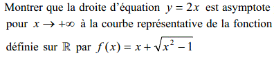 exercice Asymptote oblique à une courbe (image1)