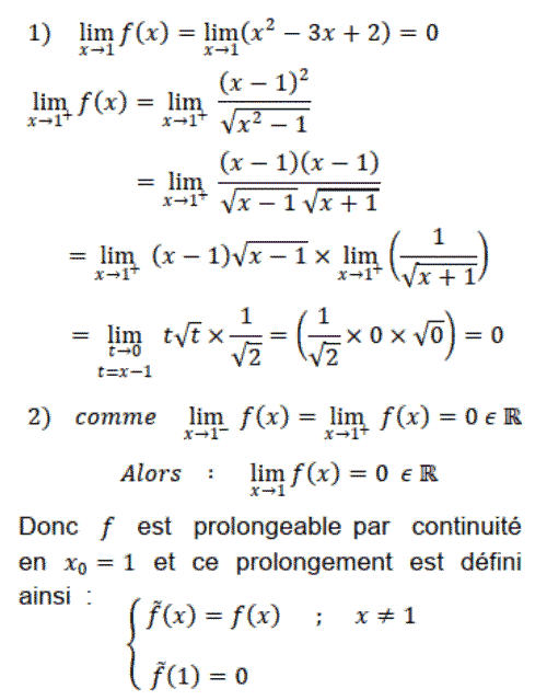 solution Prolongement par continuité (image1)