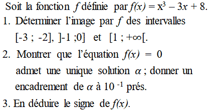 exercice Théorème des valeurs intermédiaires  (image1)