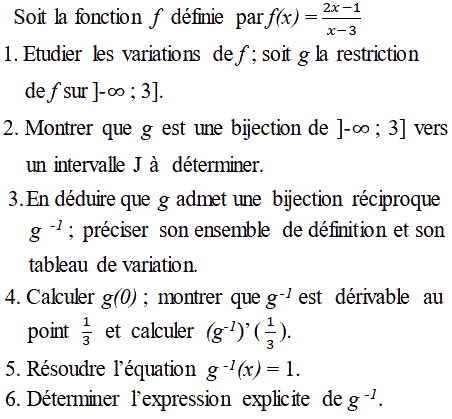 exercice Bijection et fonction réciproque (image1)