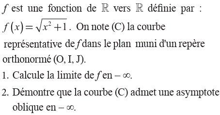 exercice Une asymptote oblique (image1)