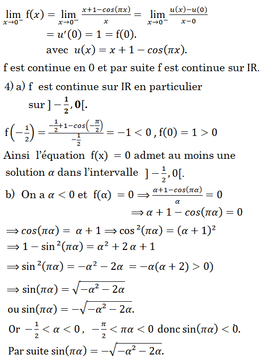 solution Th. des valeurs intermédiaires et limite et ordre (image2)