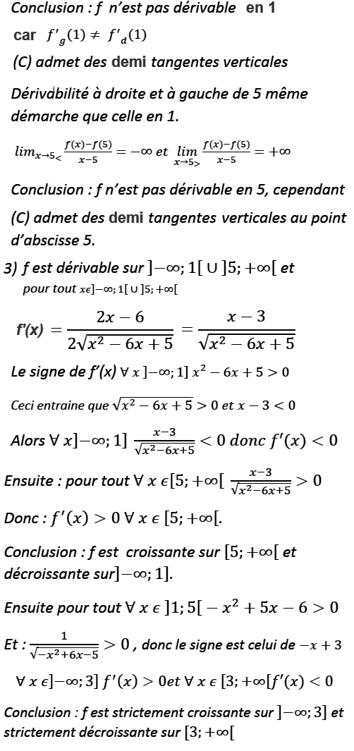 solution Variations , asymptotes et axe de symétrie (image2)