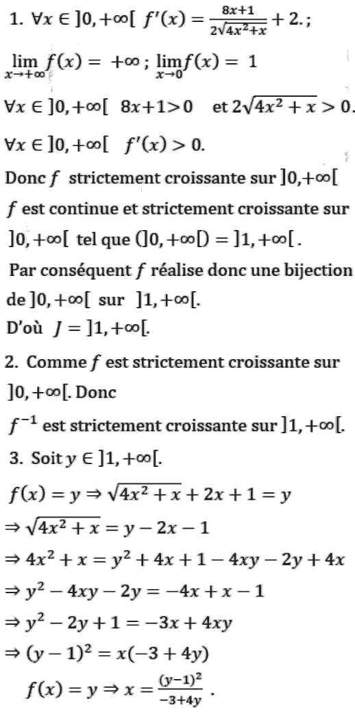 solution Fonction continue et strictement monotone  (image1)