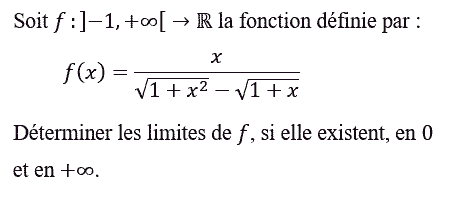 exercice Calculs de limites (image1)