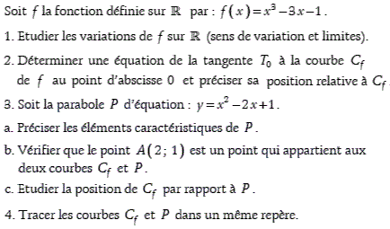 exercice Laroche.Lycee.free.fr- Polynome du troisième degré (image1)