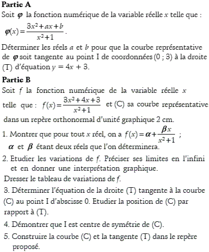 exercice Laroche.Lycee.free.fr - Fonction rationnelle (image1)