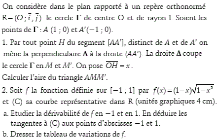 exercice Laroche.Lycee.free.fr - Aire maximale (image1)