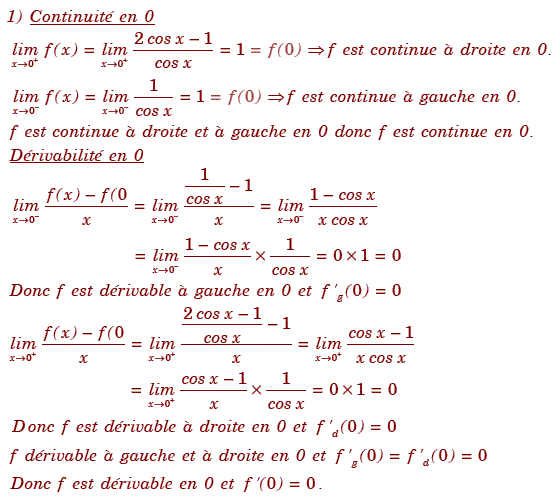 solution Etude d'une fonction et fonction réciproque (image1)