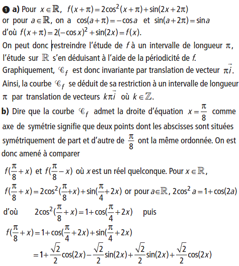 solution Etude de fonctions trigonométriques (image1)