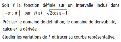 exercice Fonction trigonométrique (image1)