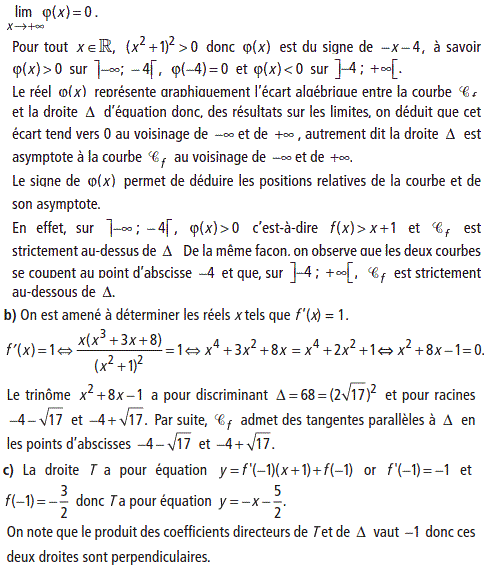 solution Etude d'une fonction rationnelle (image3)