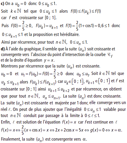 solution Etude d'une fonction et suite réelle (image3)