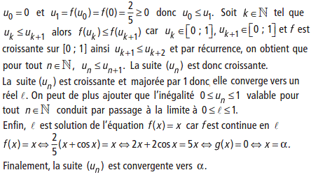 solution Etude d'une fonction et suite réelle (image4)