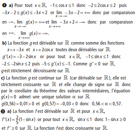 solution Etude d'une fonction et suite réelle (image1)