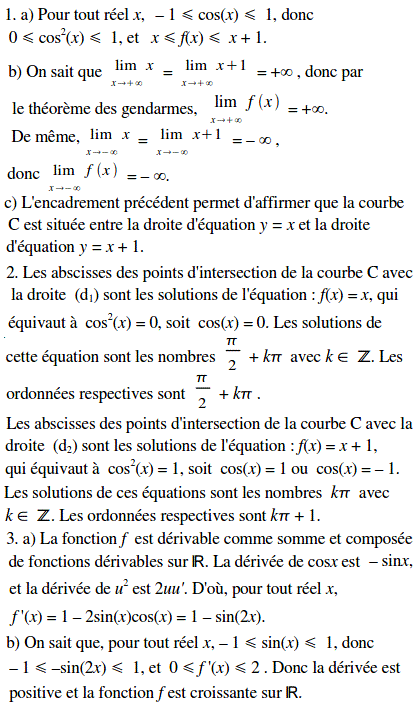 solution Etude d'une fonction trigonométrique (image1)