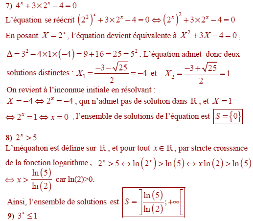solution Equations et inéquations Exponentielles (image3)