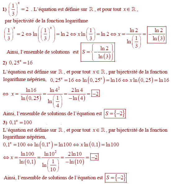 solution Equations et inéquations Exponentielles (image1)