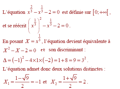 solution Puissances rationnelles (Equation) (image1)