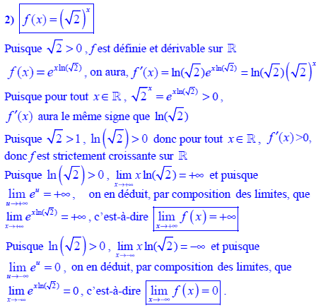 solution Etude de fonctions exponentielles (image3)