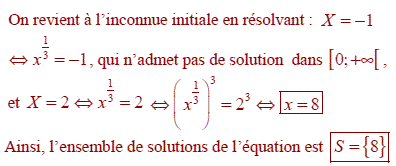 solution Puissances rationnelles (Equation) (image2)
