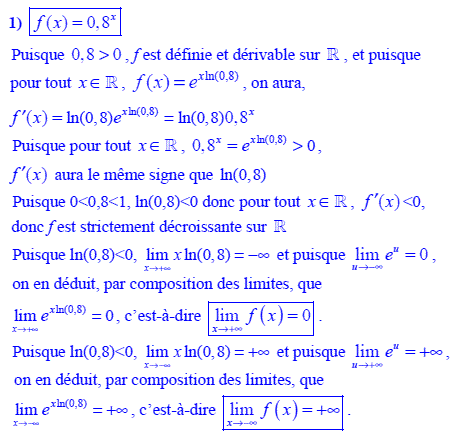 solution Etude de fonctions exponentielles (image1)