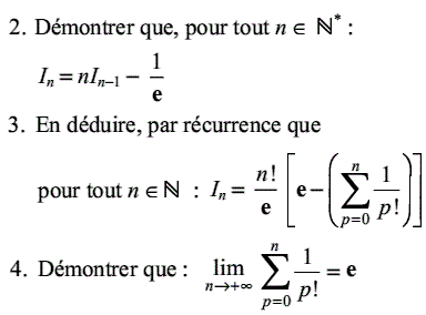 exercice Suite intégrale, exp et limite (image2)