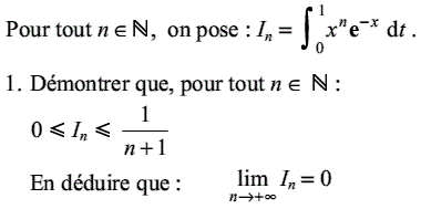 exercice Suite intégrale, exp et limite (image1)