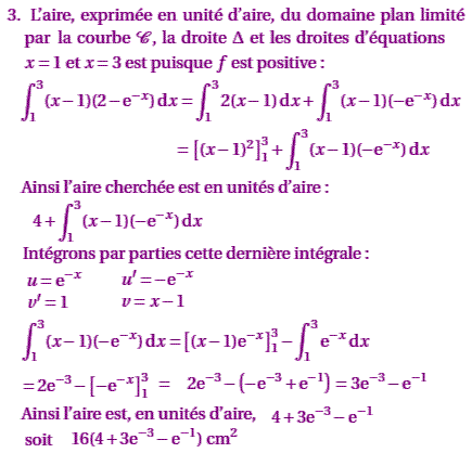 solution Amérique du nord juin 2005 TS - Etude de fonction (image3)