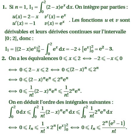 solution Asie juin 2005 - exp, integrale et suite (image1)