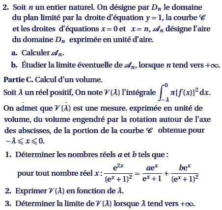 exercice Centres étrangers 2006 TS - Fonction Exp et calcul (image2)