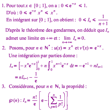 solution Suite intégrale, exp et limite (image1)