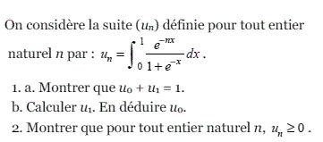 exercice Liban Juin 2010 TS - Suite définie par integrale (image1)