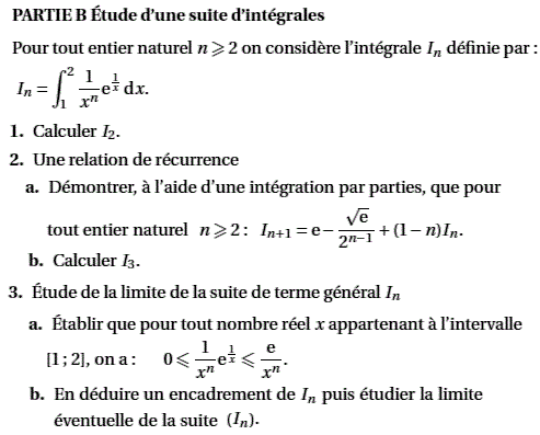 exercice Etude d'une fonction et suite d'integrales (image3)