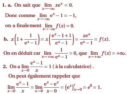 solution Bac S La Réunion juin 2007 - Etude de fonction (image1)