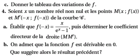 exercice Bac S La Réunion juin 2007 - Etude de fonction (image3)