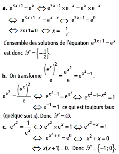 solution Equations faisant intervenir la fonction exponenti (image1)