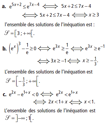 solution Inéquations faisant intervenir la fonction exponen (image1)